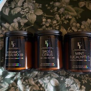 FragrantFlowing Scented Candle Trio hand poured soy candles. Excellent quality.